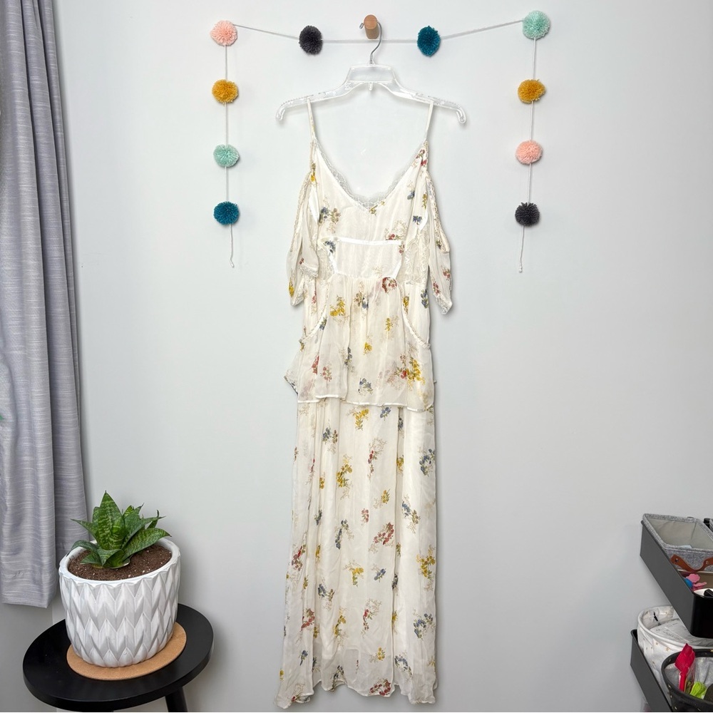 Free People Magnolia Floral Maxi Dress in Ivory